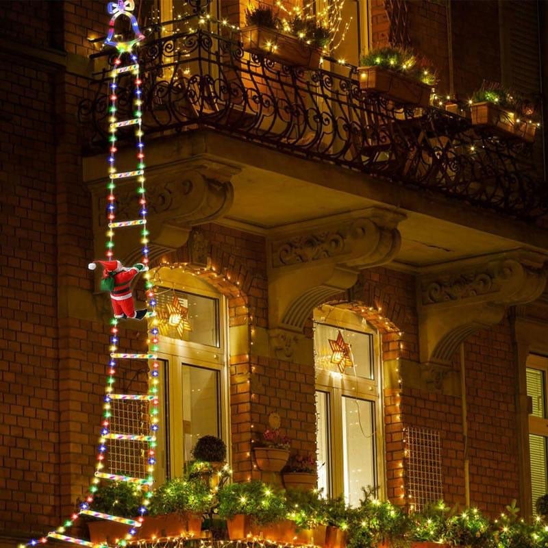 Santa Claus LED Ladder Light