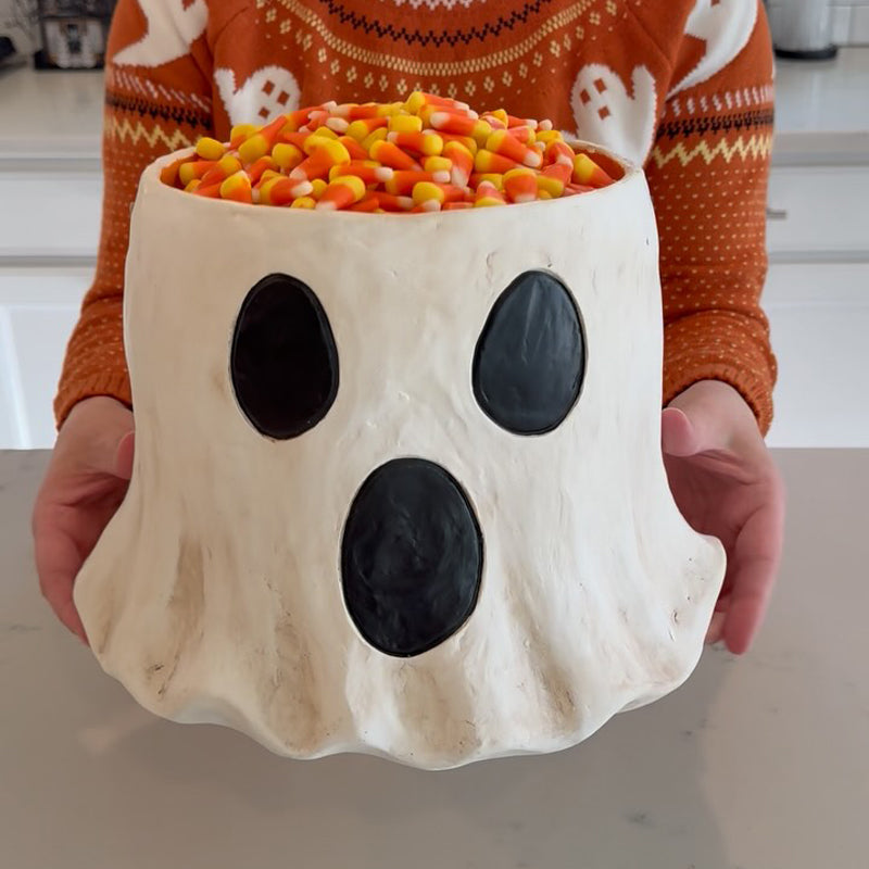 Ghost Flower Pot Halloween Candy Bucket Ghost Candy Bowl