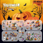 31-Day Halloween Advent Calendar | Spooky Haunted House, Ghosts, Bats & Pumpkins Building Block